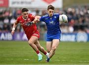 16 April 2023; Michael Bannigan of Monaghan in action against Michael McKernan of Tyrone during the Ulster GAA Football Senior Championship Quarter-Final match between Tyrone and Monaghan at O'Neill's Healy Park in Omagh, Tyrone. Photo by Sam Barnes/Sportsfile