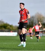 16 April 2023; Cian Kavanagh of Derry City celebrates after scoring his side's second goal during the SSE Airtricity Men's Premier Division match between Dundalk and Derry City at Oriel Park in Dundalk, Louth. Photo by Ben McShane/Sportsfile