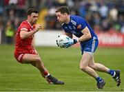 16 April 2023; Conor McManus of Monaghan in action against Darren McCurry of Tyrone during the Ulster GAA Football Senior Championship Quarter-Final match between Tyrone and Monaghan at O'Neill's Healy Park in Omagh, Tyrone. Photo by Sam Barnes/Sportsfile