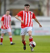 15 April 2023; Brian O'Meara of St Joseph’s during the FAI Youth Cup Final match between St Joseph’s AFC, Dublin, and College Corinthians AFC, Cork, at the Carlisle Grounds in Bray, Wicklow. Photo by Seb Daly/Sportsfile