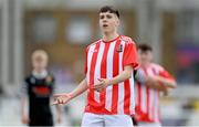 15 April 2023; Brian O'Meara of St Joseph’s during the FAI Youth Cup Final match between St Joseph’s AFC, Dublin, and College Corinthians AFC, Cork, at the Carlisle Grounds in Bray, Wicklow. Photo by Seb Daly/Sportsfile