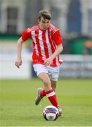 15 April 2023; Adam Deans of St Joseph’s during the FAI Youth Cup Final match between St Joseph’s AFC, Dublin, and College Corinthians AFC, Cork, at the Carlisle Grounds in Bray, Wicklow. Photo by Seb Daly/Sportsfile