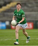 15 April 2023; Michael Burns of Fermanagh during the Electric Ireland Ulster GAA Football Minor Championship Round 1 match between Fermanagh and Monaghan at Brewster Park in Enniskillen, Fermanagh. Photo by Ramsey Cardy/Sportsfile