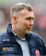 16 April 2023; Damian Gormley of the 1995 Ulster Senior Football Championship winning Tyrone team is honoured at half-time of the Ulster GAA Football Senior Championship Quarter-Final match between Tyrone and Monaghan at O'Neill's Healy Park in Omagh, Tyrone. Photo by Ramsey Cardy/Sportsfile