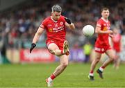 16 April 2023; Matthew Donnelly of Tyrone during the Ulster GAA Football Senior Championship Quarter-Final match between Tyrone and Monaghan at O'Neill's Healy Park in Omagh, Tyrone. Photo by Ramsey Cardy/Sportsfile