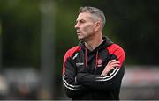 15 April 2023; Derry manager Rory Gallagher during the Ulster GAA Football Senior Championship Quarter-Final match between Fermanagh and Derry at Brewster Park in Enniskillen, Fermanagh. Photo by Ramsey Cardy/Sportsfile