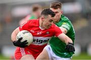 15 April 2023; Niall Toner of Derry during the Ulster GAA Football Senior Championship Quarter-Final match between Fermanagh and Derry at Brewster Park in Enniskillen, Fermanagh. Photo by Ramsey Cardy/Sportsfile