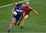 15 April 2023; Mo Nerney of Laois in action against CaÍt Towe of Armagh during the Lidl Ladies Football National League Division 2 Final match between Armagh and Laois at Croke Park in Dublin. Photo by Sam Barnes/Sportsfile