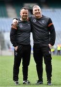 15 April 2023; Armagh mentors Johnny McGlynn and Tony Reilly before the Lidl Ladies Football National League Division 2 Final match between Armagh and Laois at Croke Park in Dublin. Photo by Sam Barnes/Sportsfile