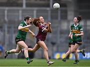 15 April 2023; Olivia Divilly of Galway in action against Anna Galvin of Kerry during the Lidl Ladies Football National League Division 1 Final match between Kerry and Galway at Croke Park in Dublin. Photo by Sam Barnes/Sportsfile