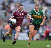 15 April 2023; Nicola Ward of Galway in action against Niamh Ní Chonchúir of Kerry during the Lidl Ladies Football National League Division 1 Final match between Kerry and Galway at Croke Park in Dublin. Photo by Brendan Moran/Sportsfile
