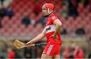 16 April 2023; John Mullan of Derry during the Christy Ring Cup Round One match between Tyrone and Derry at O'Neill's Healy Park in Omagh, Tyrone. Photo by Ramsey Cardy/Sportsfile