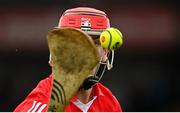 16 April 2023; John Mullan of Derry during the Christy Ring Cup Round One match between Tyrone and Derry at O'Neill's Healy Park in Omagh, Tyrone. Photo by Ramsey Cardy/Sportsfile