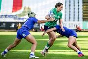 15 April 2023; Anna McGann of Ireland in action against Varonica Madia, right, and Beatrice Rigoni of Italy during the Tik Tok Womens Six Nations Rugby Championship match between Italy and Ireland at Stadio Sergio Lanfranchi in Parma, Italy. Photo by Roberto Bregani/Sportsfile