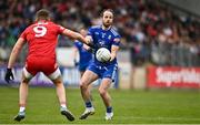 16 April 2023; Conor Boyle of Monaghan in action against Conn Kilpatrick of Tyrone during the Ulster GAA Football Senior Championship Quarter-Final match between Tyrone and Monaghan at O'Neill's Healy Park in Omagh, Tyrone. Photo by Sam Barnes/Sportsfile