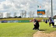 16 April 2023; Offaly manager Johnny Kelly during the Joe McDonagh Cup Round 2 match between Kildare and Offaly at Manguard Plus Kildare GAA Centre in Hawkfield, Kildare. Photo by Stephen Marken/Sportsfile