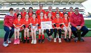 13 April 2023; The Donaghmoyne, Monaghan, team pictured at the 2023 LGFA Go Games Activity Day at Croke Park, Dublin. Photo by Tyler Miller/Sportsfile