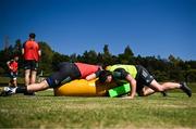 18 April 2023; James Culhane, left, and Thomas Clarkson during a Leinster Rugby squad training session at St Peter's College in Johannesburg, South Africa. Photo by Harry Murphy/Sportsfile