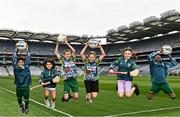 19 April 2023; In attendance at the launch of the 2023 Kellogg’s GAA Cúl Camps are, from left, Levi Hutch, aged 9, Patricia Grace Pop, aged 7, Karson Butler, aged 12, Kasey Cromwell, aged 11, Issy Downey, aged 12, and Fortune Beta, aged 12. Starting at the beginning of June and running up to the end of August, Kellogg’s GAA Cúl Camps have long played a vital role in helping young people to explore new interests, stay active as well as creating new and meaningful life-long friendships. For more information and to book now, visit www.gaa.ie/kelloggsculcamps. Photo by Sam Barnes/Sportsfile