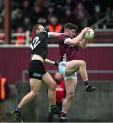 19 April 2023; Jack Folan of Galway in action against Ross Doherty of Sligo during the EirGrid Connacht GAA Football U20 Championship Final match between Galway and Sligo at Tuam Stadium in Galway. Photo by Ray Ryan/Sportsfile