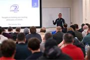 19 April 2023; Leinster senior coach Stuart Lancaster during a Leinster Rugby club coaches development workshop at Leinster Rugby HQ in Dublin. Photo by David Fitzgerald/Sportsfile