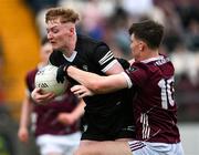 19 April 2023; Luke Casserly of Sligo in action against Mathew Thompson of Galway during the EirGrid Connacht GAA Football U20 Championship Final match between Galway and Sligo at Tuam Stadium in Galway. Photo by Ray Ryan/Sportsfile