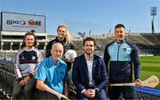 20 April 2023; In attendance at the announcement of an Official Charity Partnership between the GPA and Jack and Jill for 2023 are, from left, Galway Camogie player Aoife Donohue, Jack and Jill board member and former Dublin footballer John O'Leary, Kildare footballer Mary Hulgraine, GPA Chief Executive Officer Tom Parsons and Limerick hurler Dan Morrisey, at Croke Park in Dublin. Photo by Sam Barnes/Sportsfile