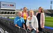 20 April 2023; In attendance at the announcement of an Official Charity Partnership between the GPA and Jack and Jill for 2023 are Jack and Jill board member and former Dublin footballer John O'Leary, Jack and Jill representative Ali Sheridan, Jack and Jill Chief Executive Officer Carmel Doyle and Jack and Jill representative Clodagh Hogan, at Croke Park in Dublin. Photo by Sam Barnes/Sportsfile