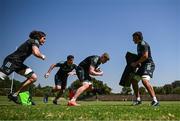 20 April 2023; Leinster players, from left, Alex Soroka, James Culhane, Conor O’Tighearnaigh and Liam Molony during a Leinster rugby squad training session at Pretoria Boys High School in Pretoria, South Africa Photo by Harry Murphy/Sportsfile