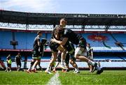 21 April 2023; Nick McCarthy and Alex Soroka during a Leinster Rugby captain's run at Loftus Versfeld Stadium in Pretoria, South Africa. Photo by Harry Murphy/Sportsfile