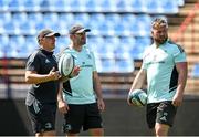 21 April 2023; Leinster coaches, from right, contact skills coach Sean O'Brien, Elite player development officer Aaron Dundon and academy manager Simon Broughton during a Leinster Rugby captain's run at Loftus Versfeld Stadium in Pretoria, South Africa. Photo by Harry Murphy/Sportsfile
