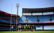 21 April 2023; Leinster players huddle during a Leinster Rugby captain's run at Loftus Versfeld Stadium in Pretoria, South Africa. Photo by Harry Murphy/Sportsfile