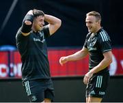 21 April 2023; Thomas Clarkson, left, and Nick McCarthy during a Leinster Rugby captain's run at Loftus Versfeld Stadium in Pretoria, South Africa. Photo by Harry Murphy/Sportsfile