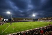 21 April 2023; A general view as John Cooney of Ulster kicks a conversion during the United Rugby Championship match between Ulster and Edinburgh at the Kingspan Stadium in Belfast. Photo by Ramsey Cardy/Sportsfile