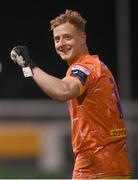 21 April 2023; Bohemians goalkeeper James Talbot celebrates after the SSE Airtricity Men's Premier Division match between Drogheda United and Bohemians at Weaver's Park in Drogheda, Louth. Photo by Stephen McCarthy/Sportsfile