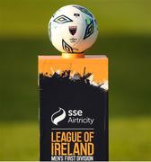 21 April 2023; A general view of the match ball before the SSE Airtricity Men's First Division match between Wexford and Finn Harps at Ferrycarrig Park in Wexford. Photo by Michael P Ryan/Sportsfile