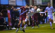 21 April 2023; Luke Heeney of Drogheda United in action against Dean Williams of Bohemians during the SSE Airtricity Men's Premier Division match between Drogheda United and Bohemians at Weaver's Park in Drogheda, Louth. Photo by Stephen McCarthy/Sportsfile