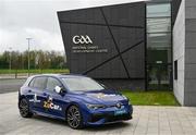 22 April 2023; The ZuCar car, a Volkswagen Golf R, on show before the 2023 ZuCar Gaelic4Teens Festival Day at the GAA National Games Development Centre in Abbotstown, Dublin. Photo by Ben McShane/Sportsfile