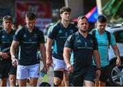 22 April 2023; Leinster captain Ed Byrne, second right, and teammates arrive before during the United Rugby Championship match between Vodacom Bulls and Leinster at Loftus Versfeld Stadium in Pretoria, South Africa. Photo by Harry Murphy/Sportsfile