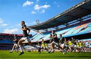 22 April 2023; Leinster players warm up before the United Rugby Championship match between Vodacom Bulls and Leinster at Loftus Versfeld Stadium in Pretoria, South Africa. Photo by Harry Murphy/Sportsfile