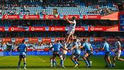 22 April 2023; James Culhane of Leinster takes possession in a lineout during the United Rugby Championship match between Vodacom Bulls and Leinster at Loftus Versfeld Stadium in Pretoria, South Africa. Photo by Harry Murphy/Sportsfile