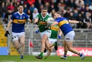 22 April 2023; Graham O'Sullivan of Kerry in action against Keith Ryan, left, and Kevin Fahey of Tipperary during the Munster GAA Football Senior Championship Semi-Final match between Kerry and Tipperary at Fitzgerald Stadium in Killarney, Kerry. Photo by Brendan Moran/Sportsfile