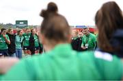 22 April 2023; Ireland head coach Greg McWilliams speaking to his players after the TikTok Women's Six Nations Rugby Championship match between Ireland and England at Musgrave Park in Cork. Photo by Eóin Noonan/Sportsfile