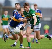 22 April 2023; Gavin White of Kerry is tackled by Kevin Fahey during the Munster GAA Football Senior Championship Semi-Final match between Kerry and Tipperary at Fitzgerald Stadium in Killarney, Kerry. Photo by Brendan Moran/Sportsfile