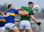 22 April 2023; Sean O'Shea of Kerry in action against Kevin Fahey of Tipperary during the Munster GAA Football Senior Championship Semi-Final match between Kerry and Tipperary at Fitzgerald Stadium in Killarney, Kerry. Photo by Brendan Moran/Sportsfile
