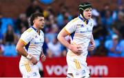 22 April 2023; Liam Molony and Conor O’Tighearnaigh of Leinster run on for their debuts during the United Rugby Championship match between Vodacom Bulls and Leinster at Loftus Versfeld Stadium in Pretoria, South Africa. Photo by Harry Murphy/Sportsfile