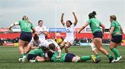 22 April 2023; Alex Matthews of England, hidden, goes over to score a try for her side during the TikTok Women's Six Nations Rugby Championship match between Ireland and England at Musgrave Park in Cork. Photo by Eóin Noonan/Sportsfile