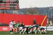 22 April 2023; Both teams contest a scrum during the TikTok Women's Six Nations Rugby Championship match between Ireland and England at Musgrave Park in Cork. Photo by Eóin Noonan/Sportsfile