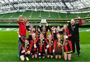 22 April 2023; The Kilworth Celtic team and coaching staff, from Cork, after the Aviva Soccer Sisters Finals Day at the Aviva Stadium in Dublin. Photo by Sam Barnes/Sportsfile