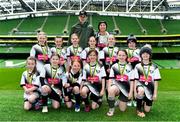 22 April 2023; The RFA Swans team and coaching staff, from Westmeath, after the Aviva Soccer Sisters Finals Day at the Aviva Stadium in Dublin. Photo by Sam Barnes/Sportsfile